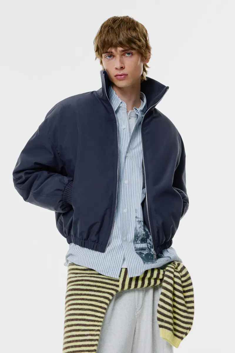 Bomber Collo Alto Blu marino