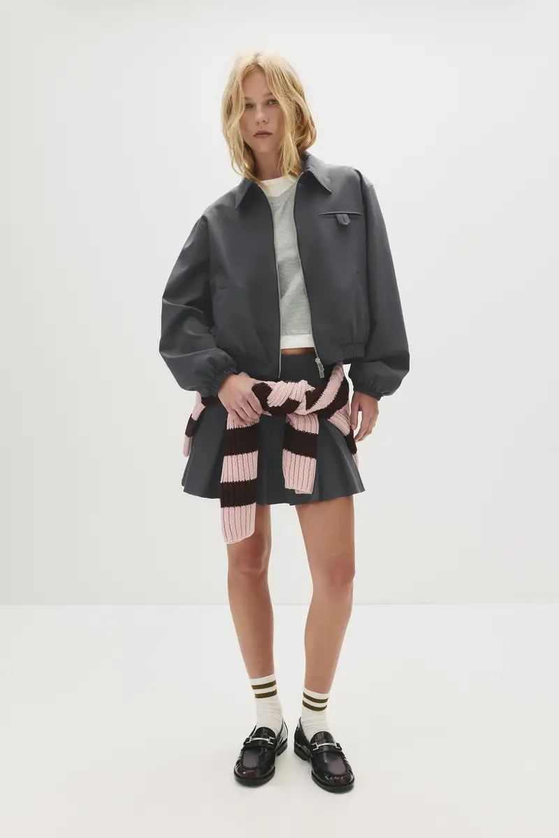 Bomber Con Cerniera Grigio antracite miniatura 2