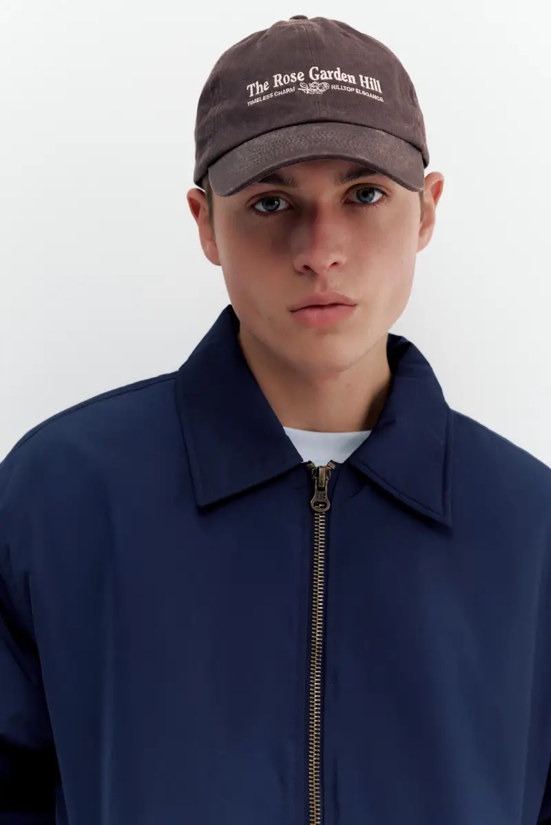 Bomber Con Collo A Camicia Blu marino oscuro miniatura 3