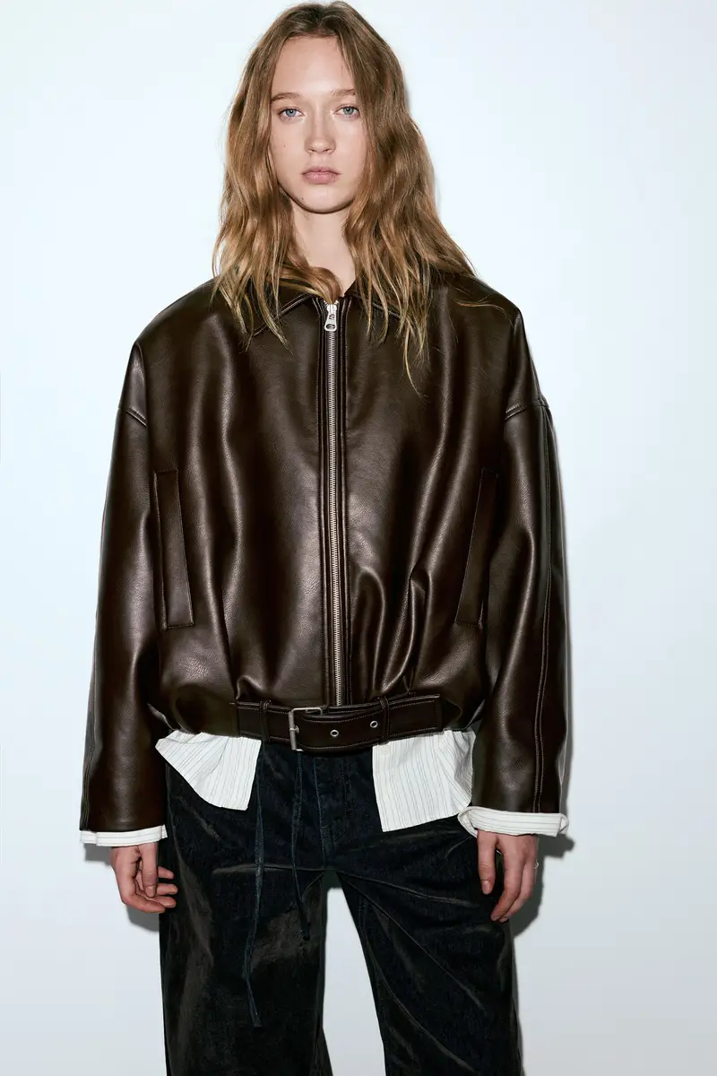 Bomber Finta Pelle Cioccolato