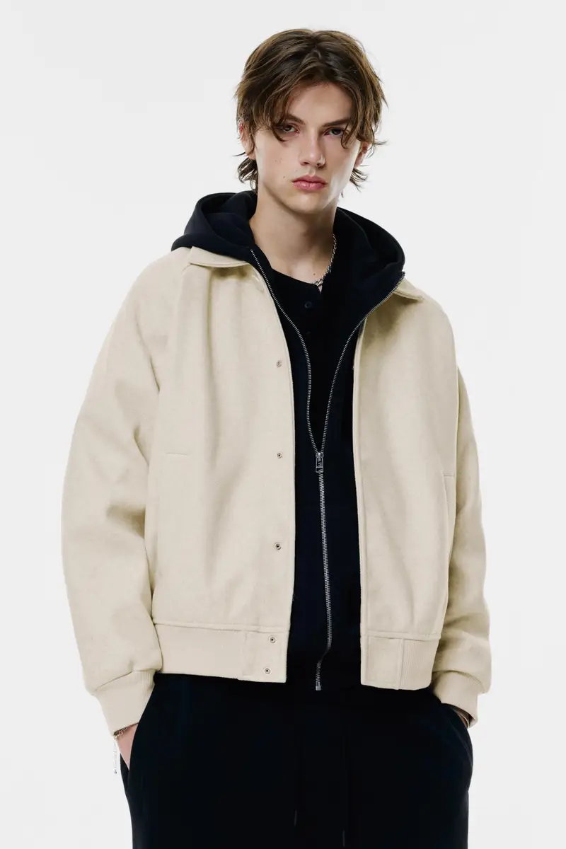 Bomber In Panno Bianco rotto miniatura 3