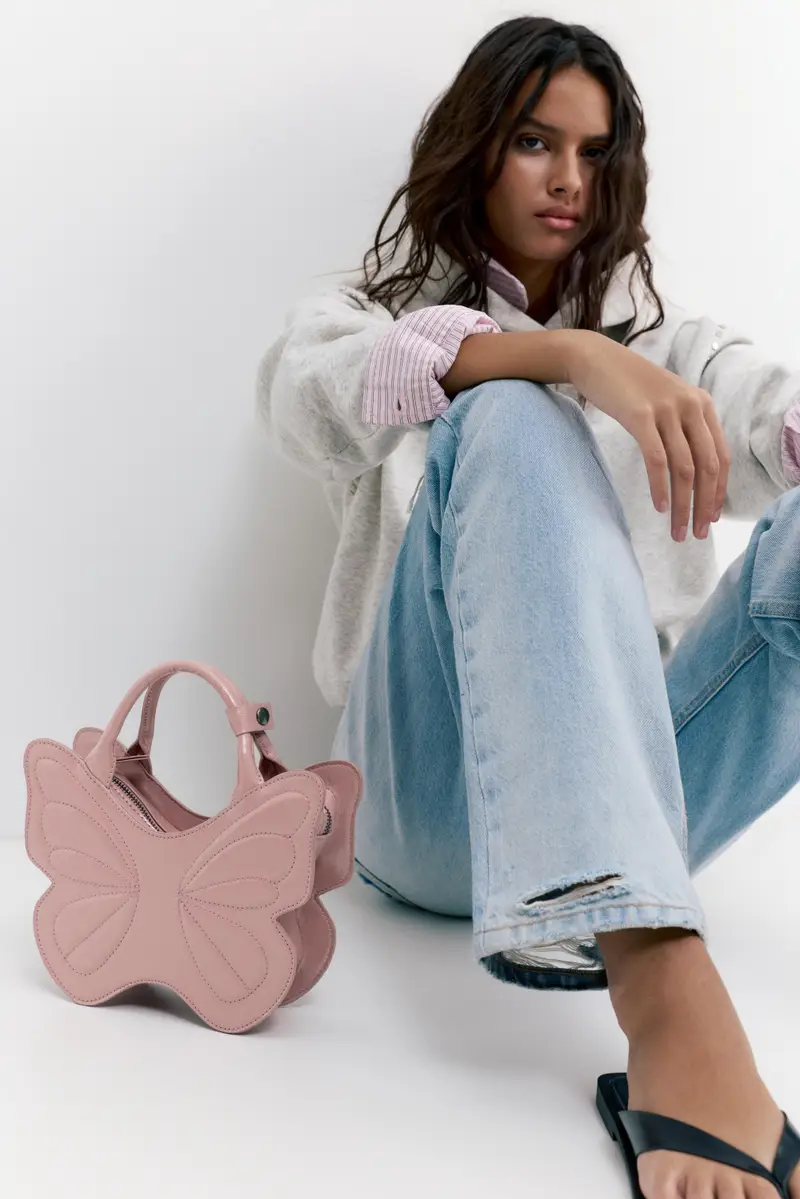 Borsa A Farfalla Rosa