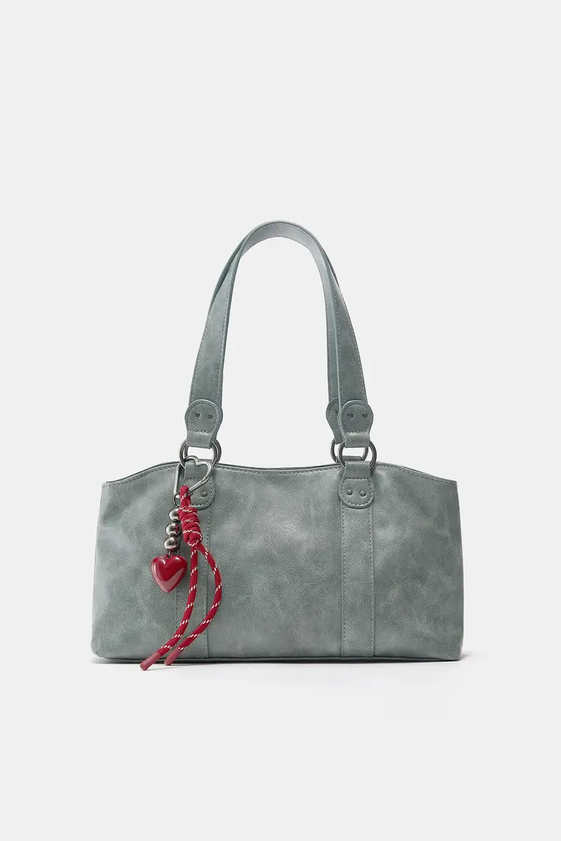 Borsa A Spalla Con Ornamento Azzurro miniatura 2