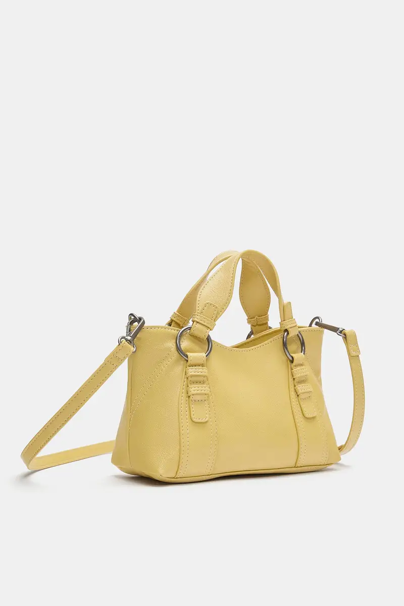 Borsa A Tracolla Con Anelli Giallo miniatura 2