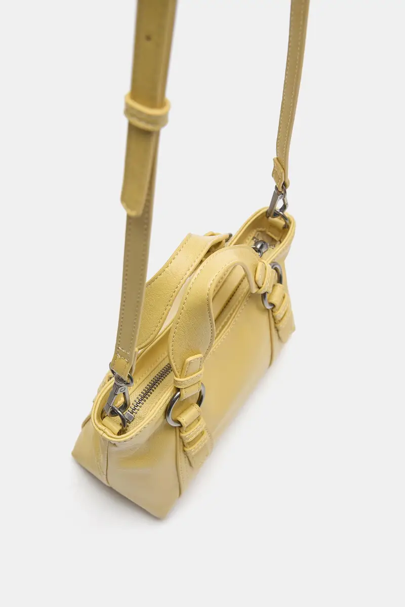 Borsa A Tracolla Con Anelli Giallo miniatura 3