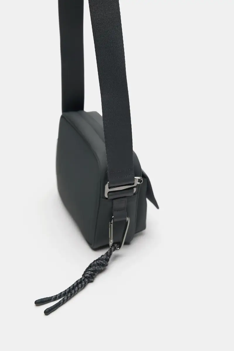 Borsa A Tracolla Con Decorazione Grigio marengo miniatura 3