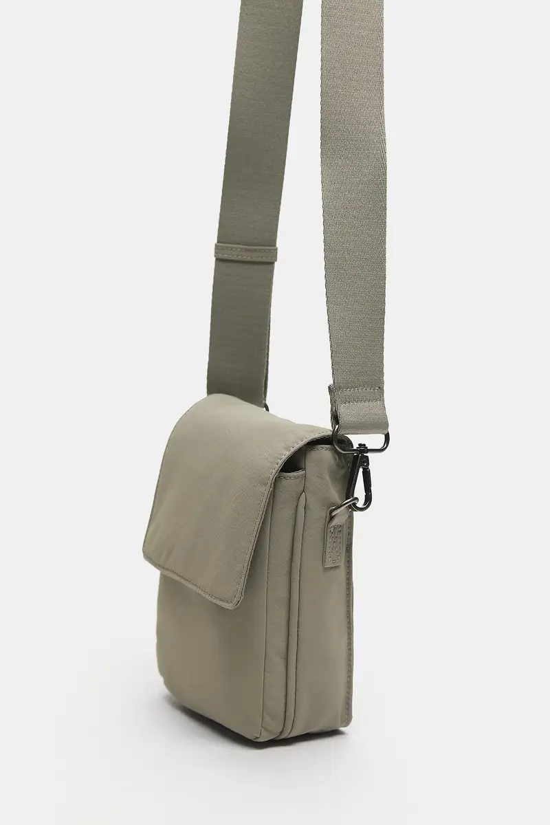 Borsa A Tracolla Con Decorazione Kaki miniatura 3