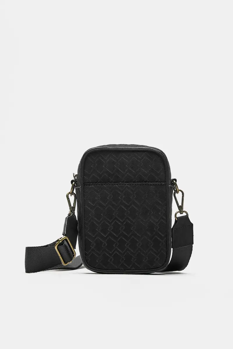 Borsa A Tracolla Con Incisione Stwd Nero