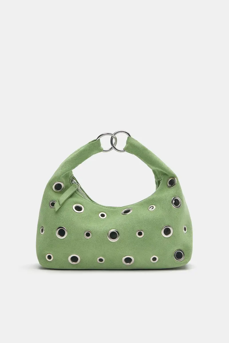Borsa Borchie Verde miniatura 2