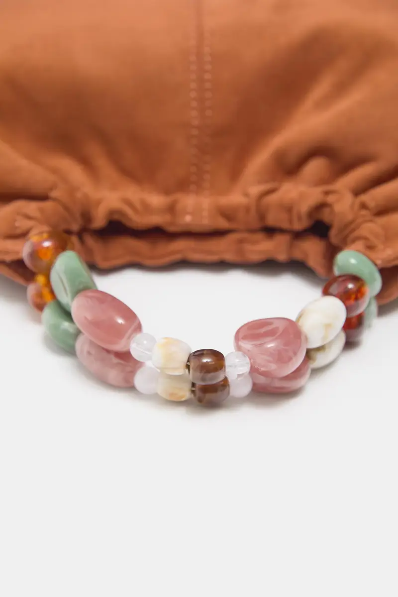 Borsa Con Perline Arancione miniatura 3