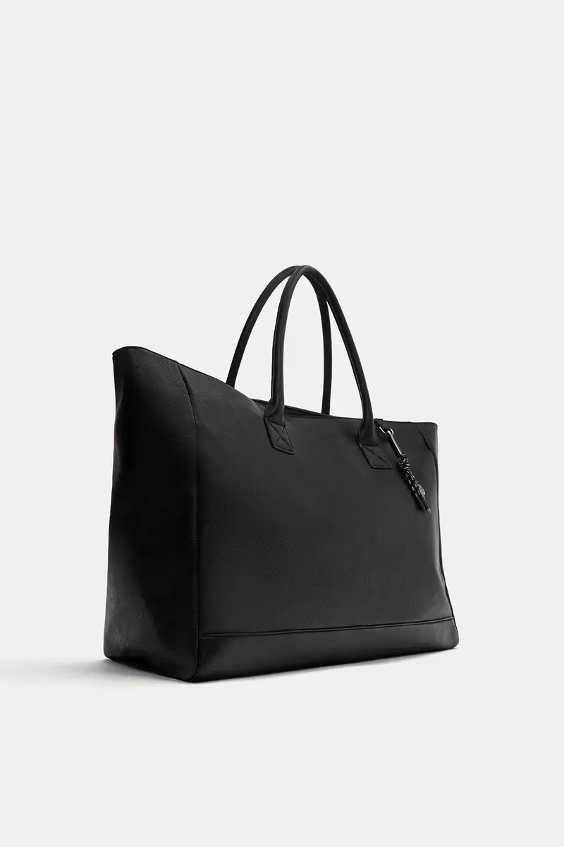 Borsa Da Viaggio Con Charm Nero miniatura 2