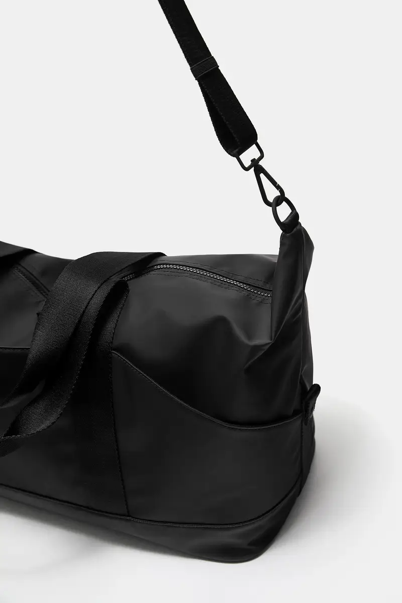 Borsa Da Viaggio Gommata Nero miniatura 3