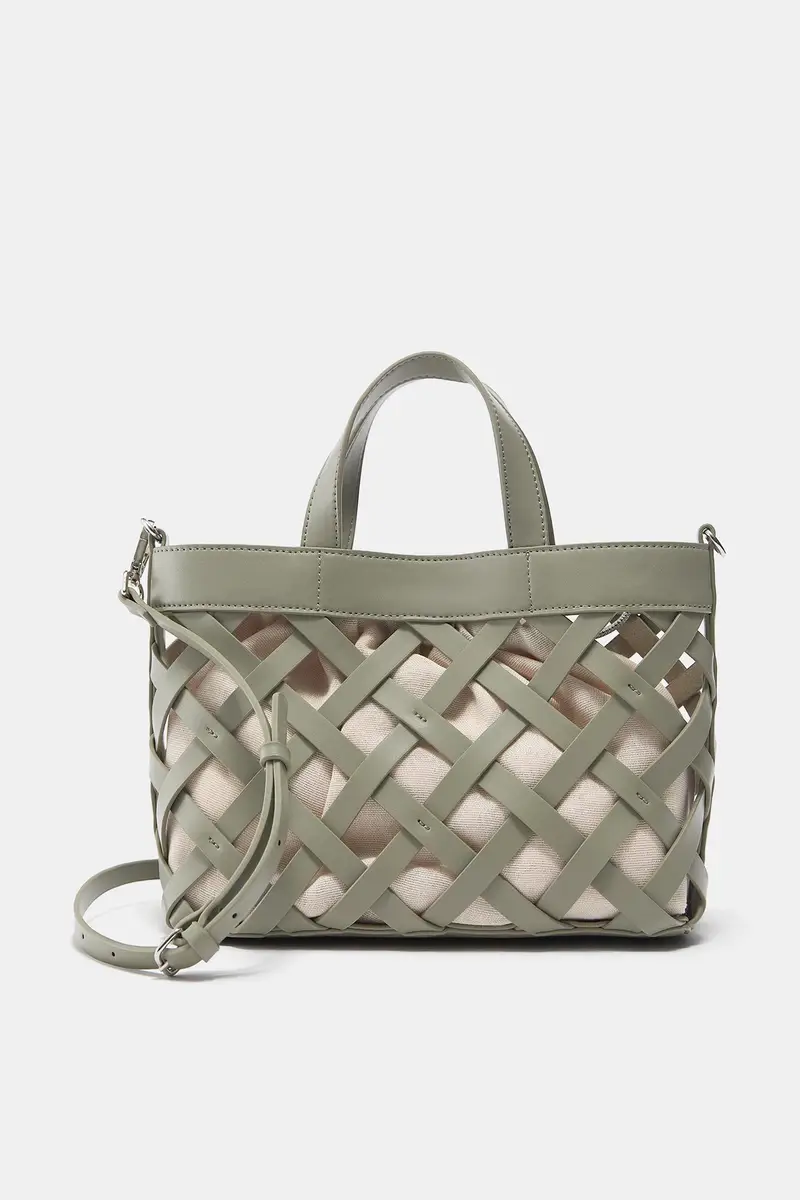 Borsa Intrecciata Verde