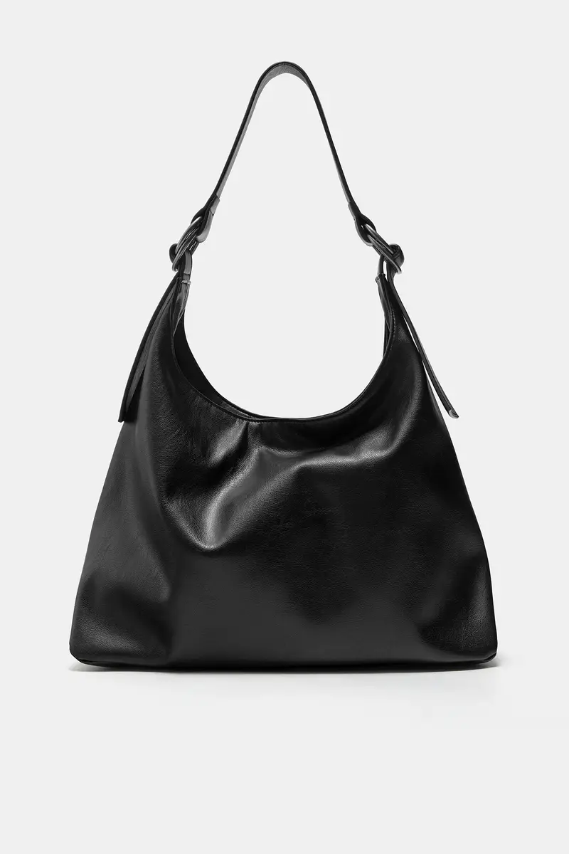 Borsa Shopper Anelli Nero miniatura 2