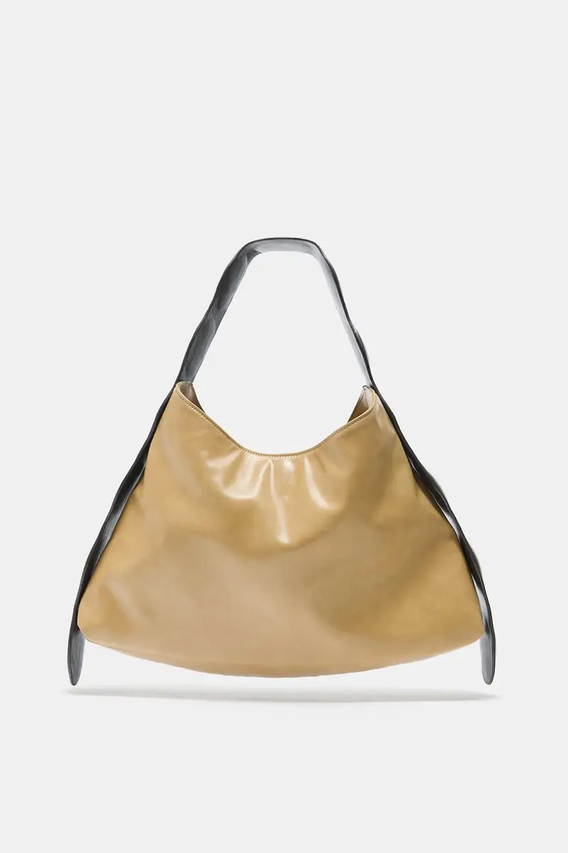 Borsa Shopper Con Borchie A Contrasto Mostarda miniatura 2