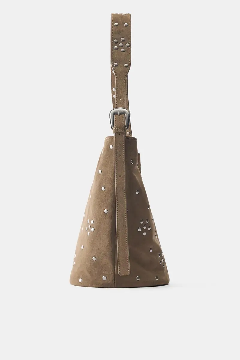 Borsa Shopper Con Borchie Cuoio miniatura 3