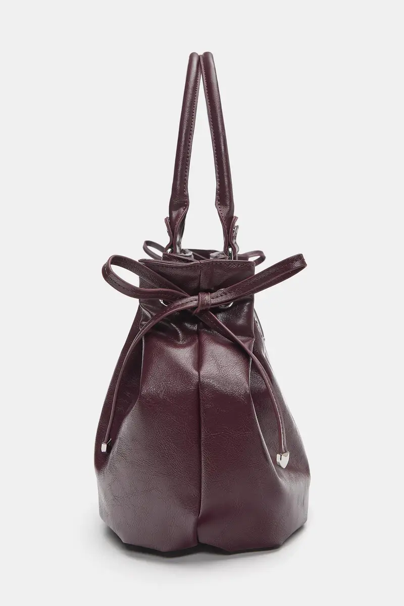 Borsa Shopper Con Fiocchi Bordeaux miniatura 3