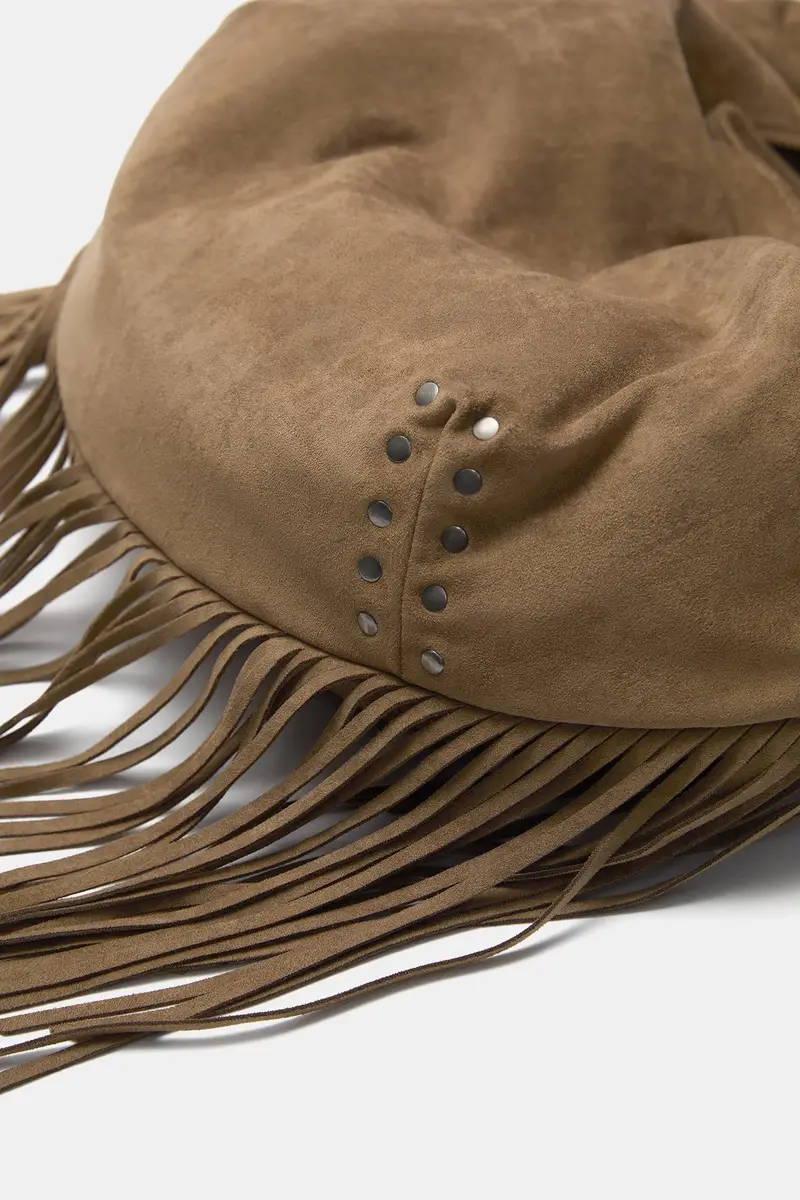 Borsa Shopper Con Frange Cuoio miniatura 3