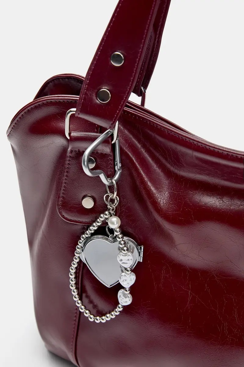 Borsa Shopper Decorata Bordeaux miniatura 3