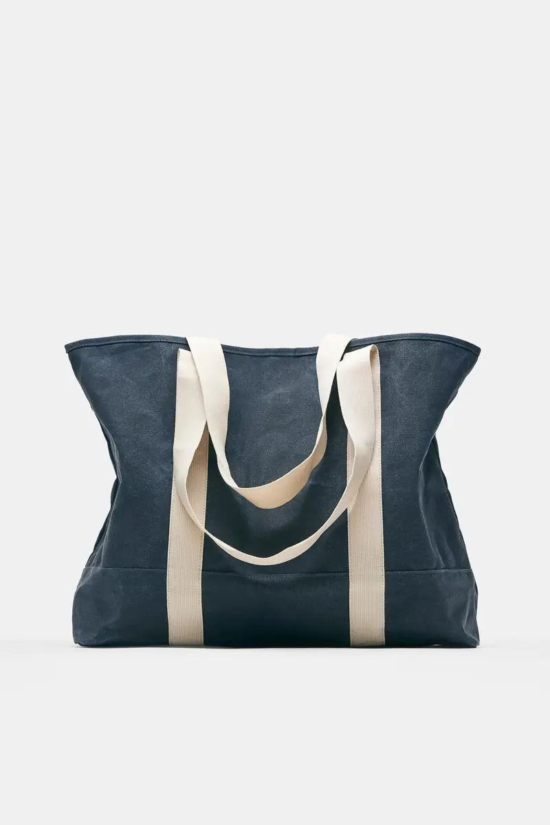 Borsa Shopper Effetto Consumato Stwd Azzurro miniatura 2