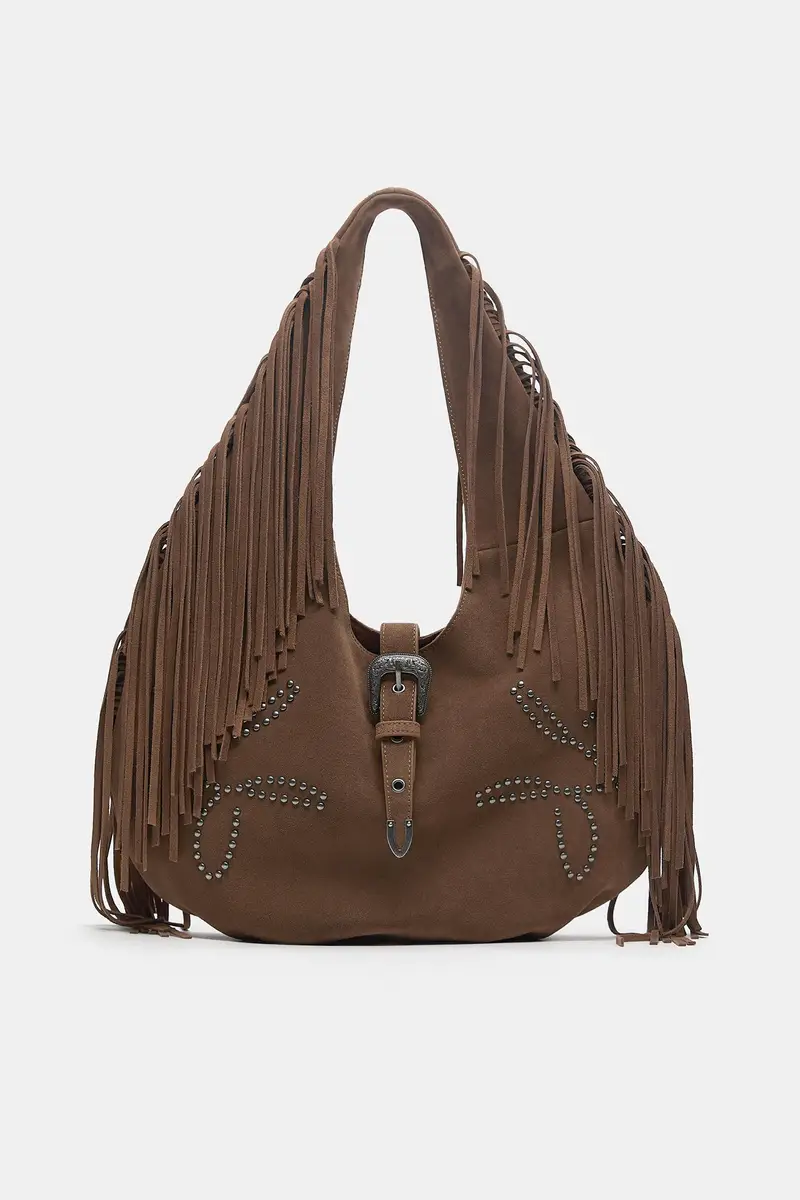 Borsa Shopper In Pelle Montserrat Messeguer Cuoio miniatura 2