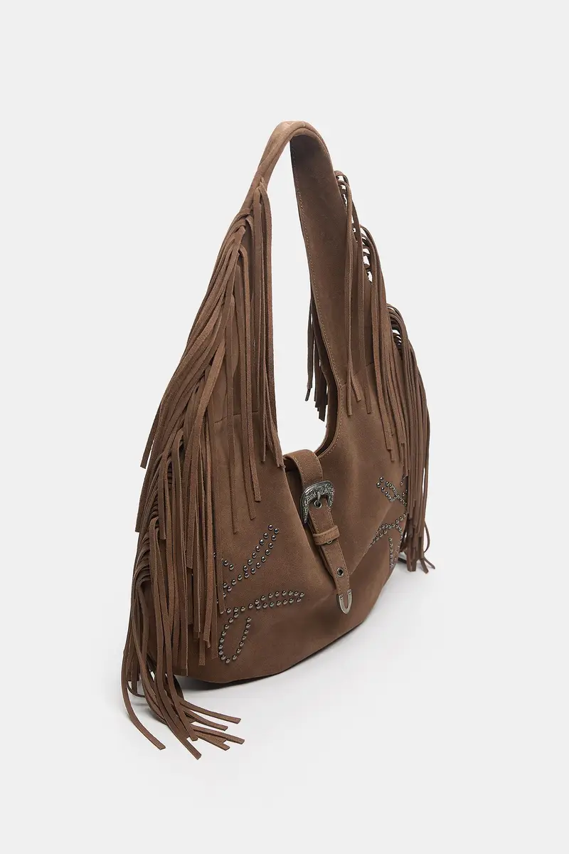 Borsa Shopper In Pelle Montserrat Messeguer Cuoio miniatura 3