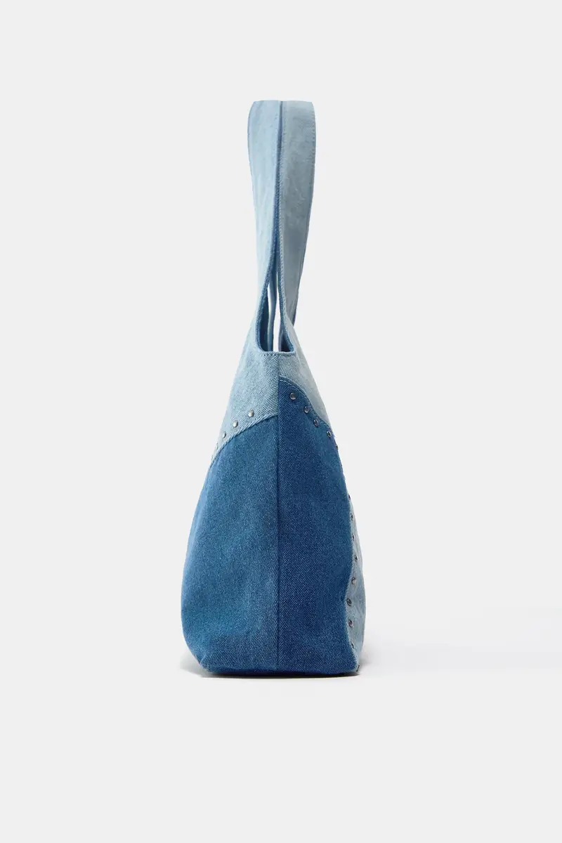 Borsa Shopper Patchwork Denim Jeans miniatura 2