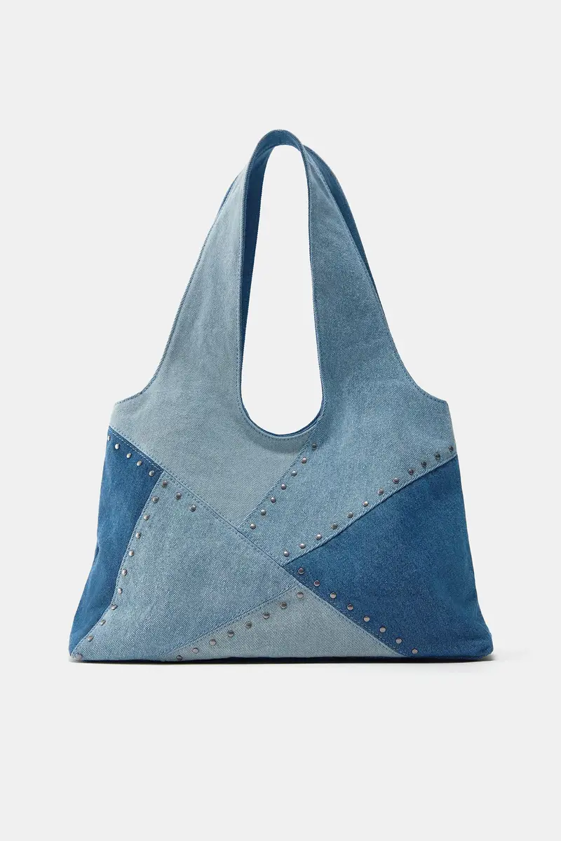 Borsa Shopper Patchwork Denim Jeans