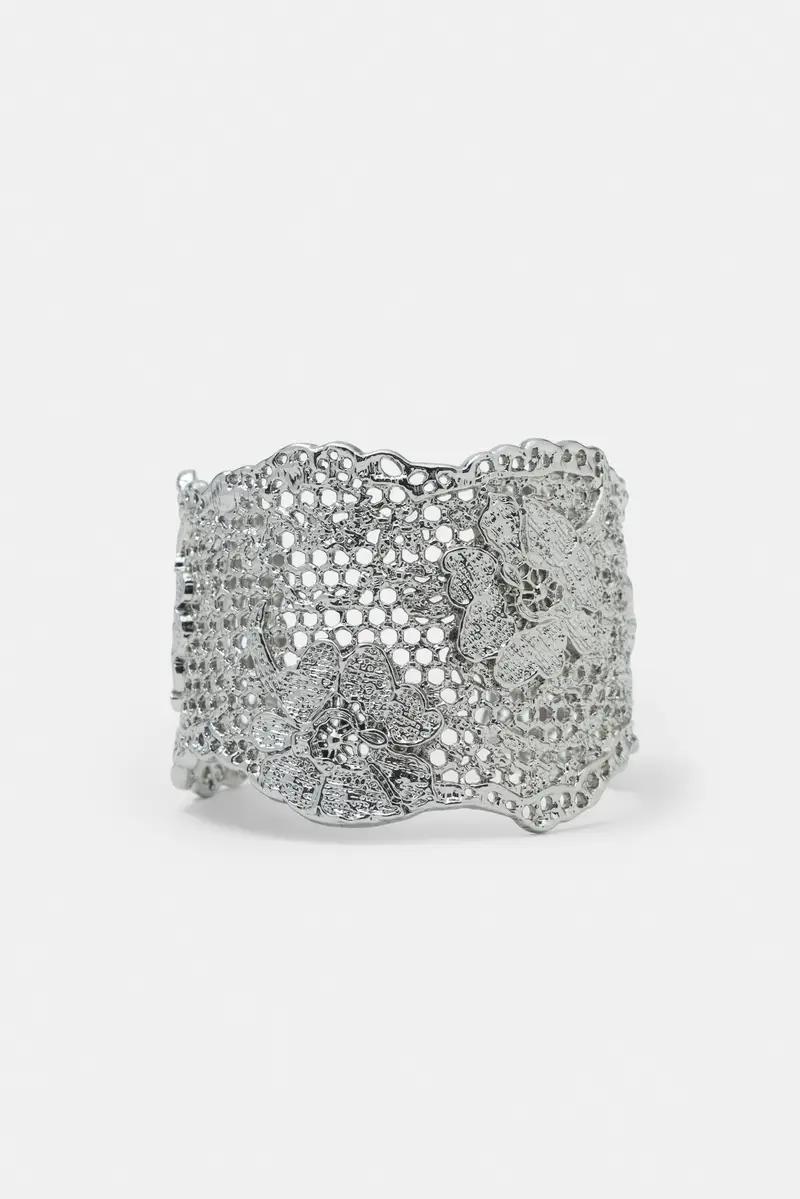 Bracciale Effetto Pizzo Argento