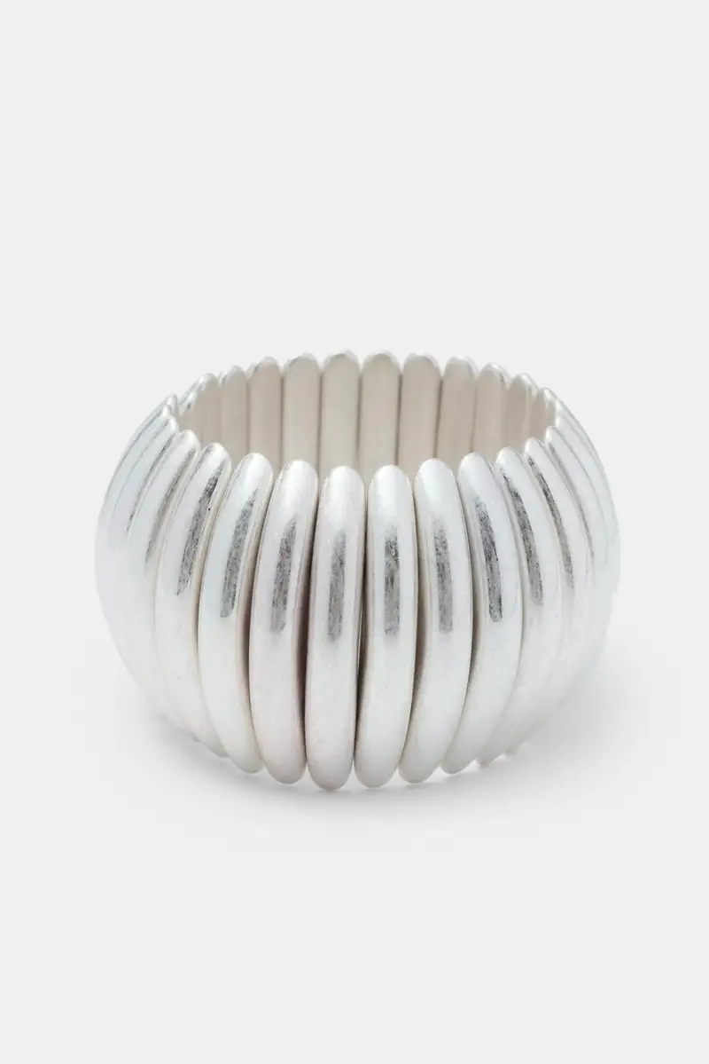 Bracciale Metallizzato Curvo Argento miniatura 3