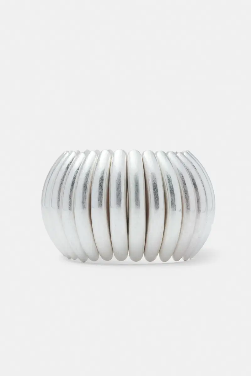 Bracciale Metallizzato Curvo Argento