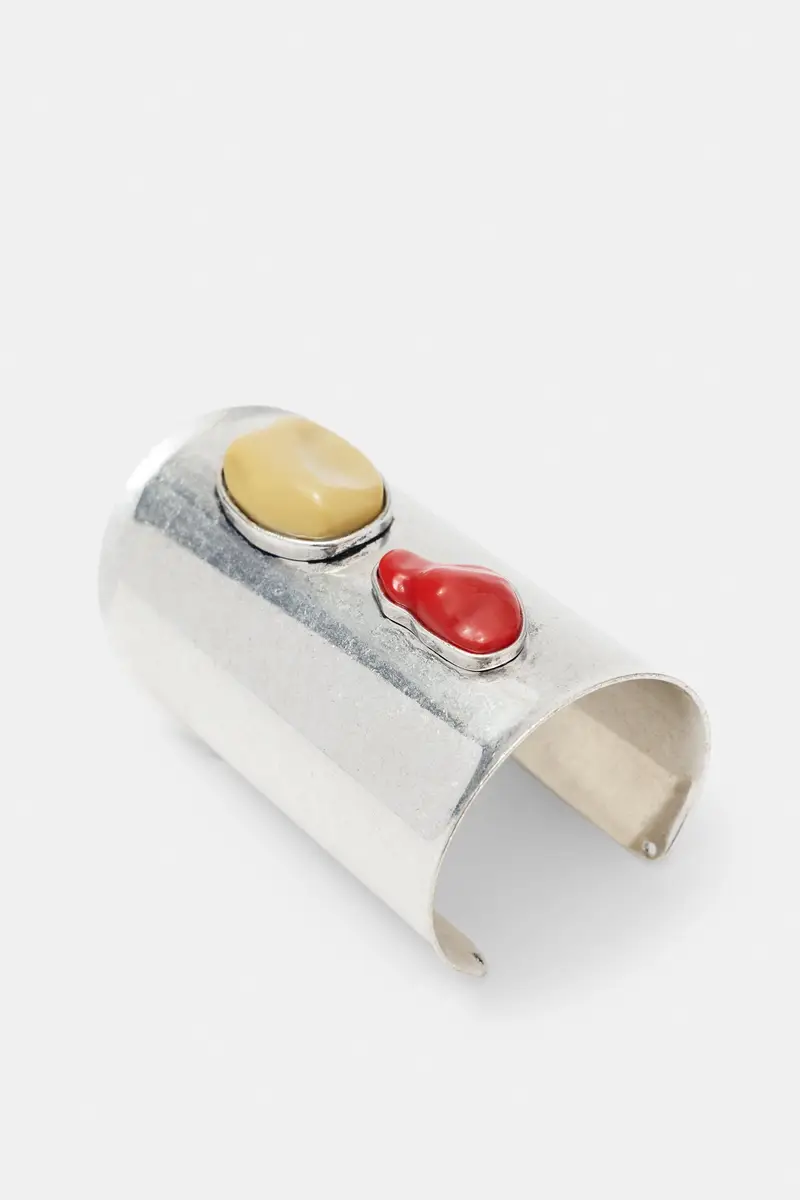 Bracciale Rigido Con Pietre Colorate Argento miniatura 3