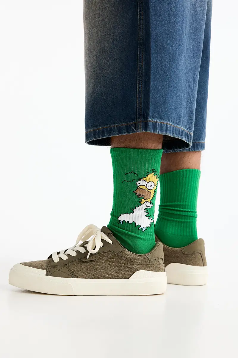 Calzini Alti Homer Simpson Verde miniatura 3