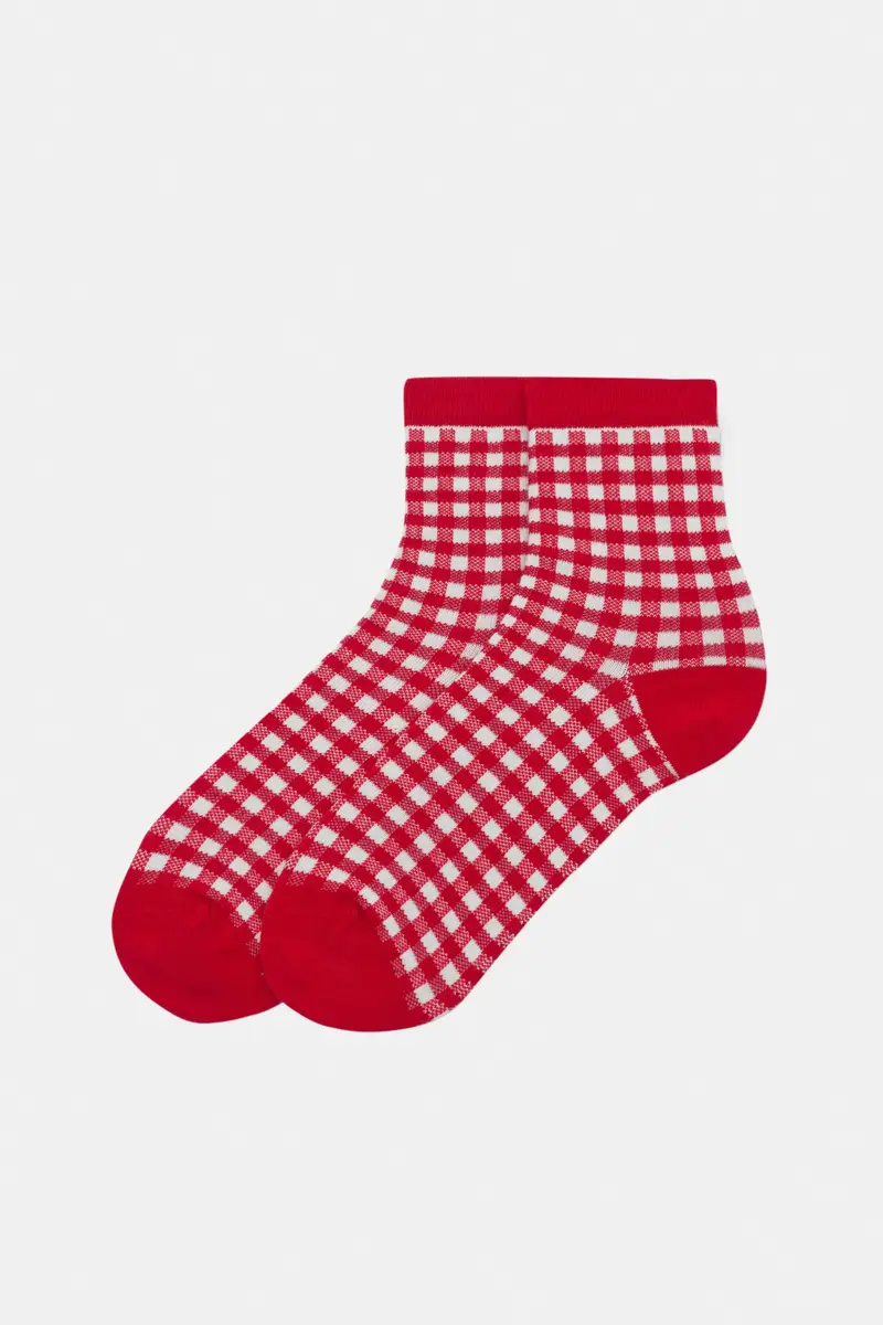 Calzini Quadri Vichy Rosso