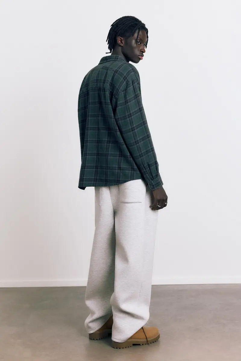 Camicia A Maniche Lunghe A Quadri Azzurro oscuro miniatura 3