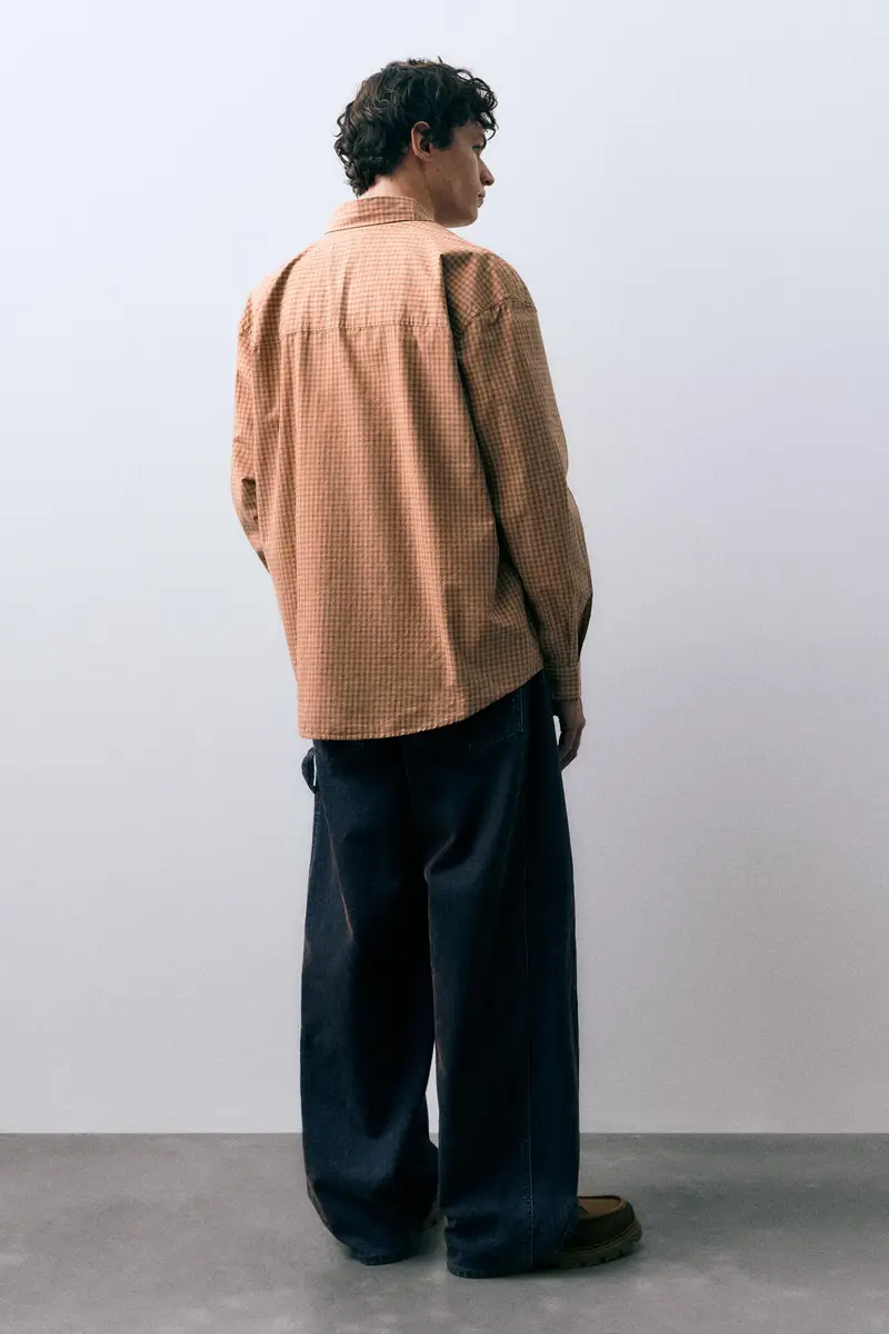 Camicia A Quadri Arancione miniatura 3