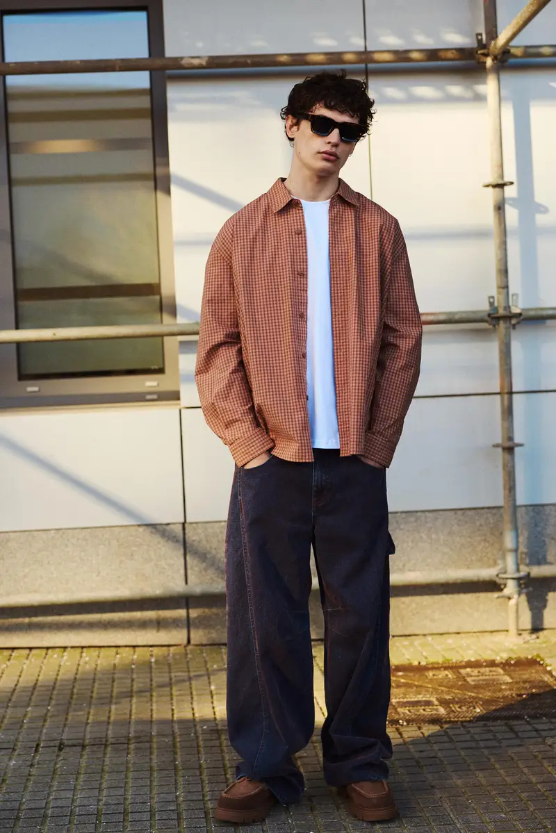 Camicia A Quadri Arancione