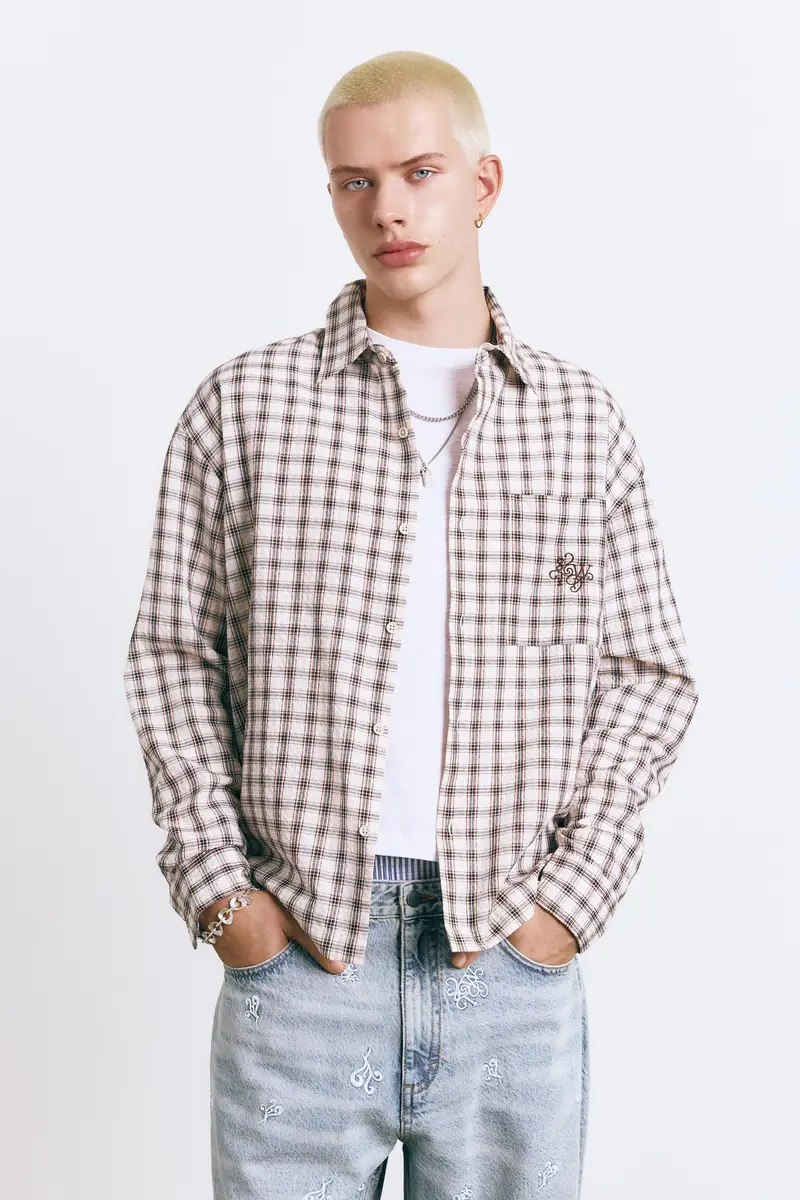 Camicia A Quadri Stwd Bianco rotto miniatura 2