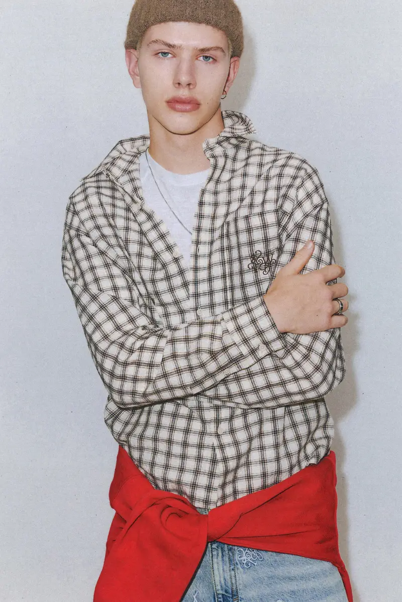 Camicia A Quadri Stwd Bianco rotto