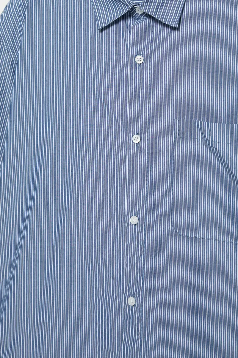 Camicia A Righe A Maniche Lunghe Azzurro chiaro miniatura 2