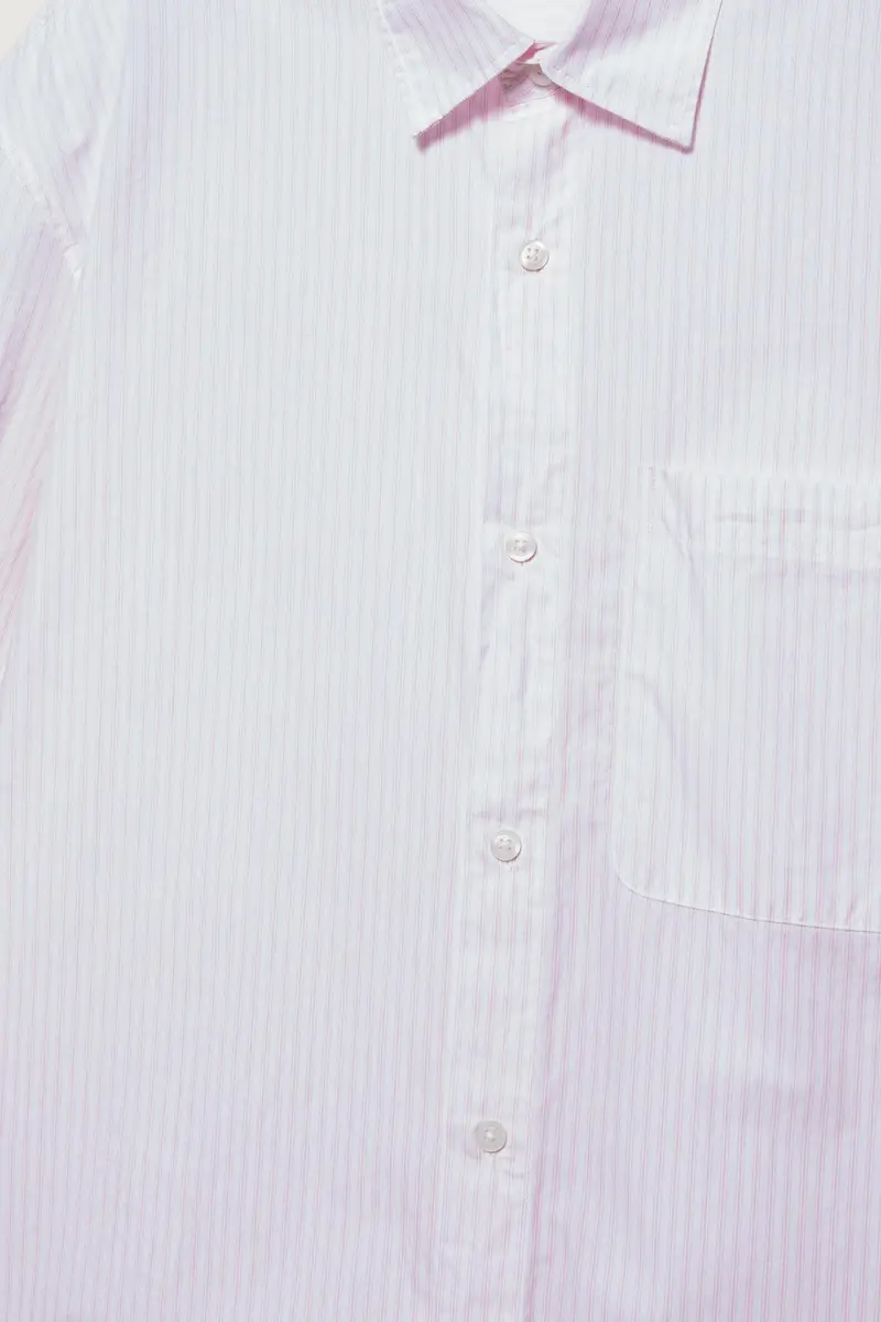 Camicia A Righe A Maniche Lunghe Rosa miniatura 2