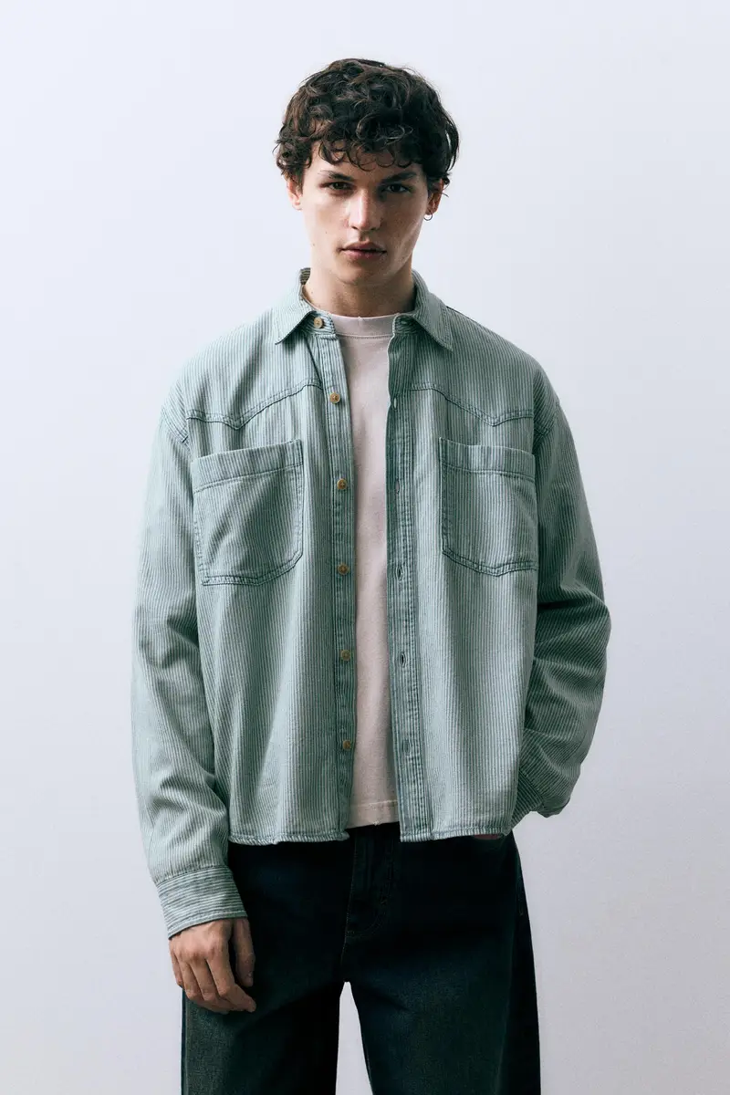 Camicia A Righe Cowboy Azzurro miniatura 2