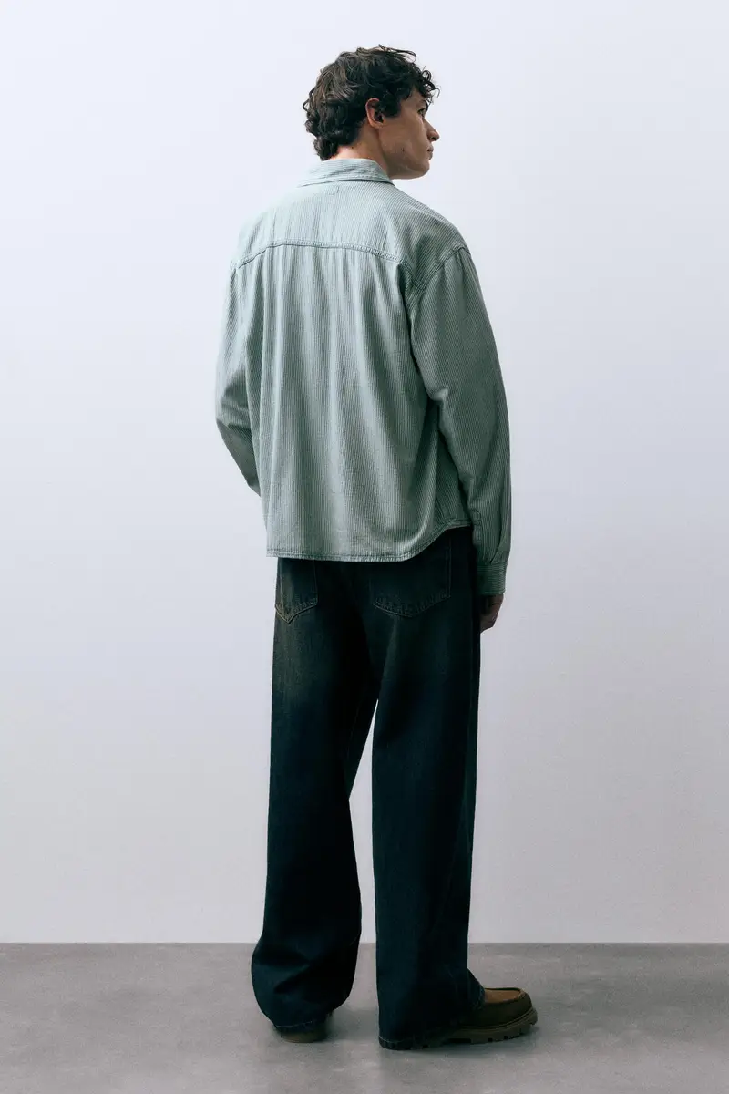 Camicia A Righe Cowboy Azzurro miniatura 3