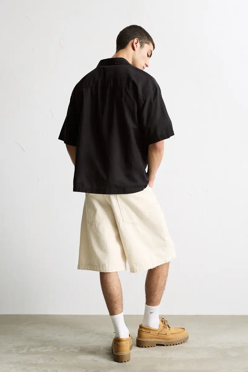 Camicia Con Fiori Ricamati Nero miniatura 3