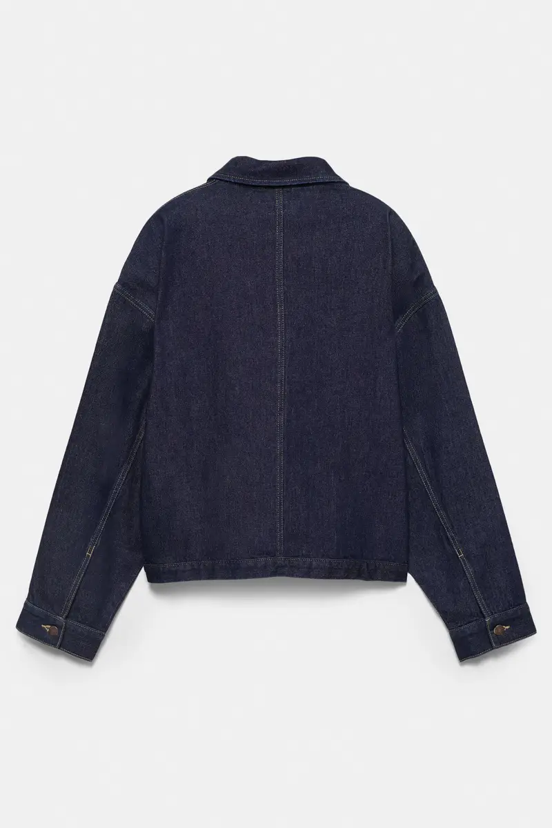 Camicia Denim Boxy Blu marino miniatura 2