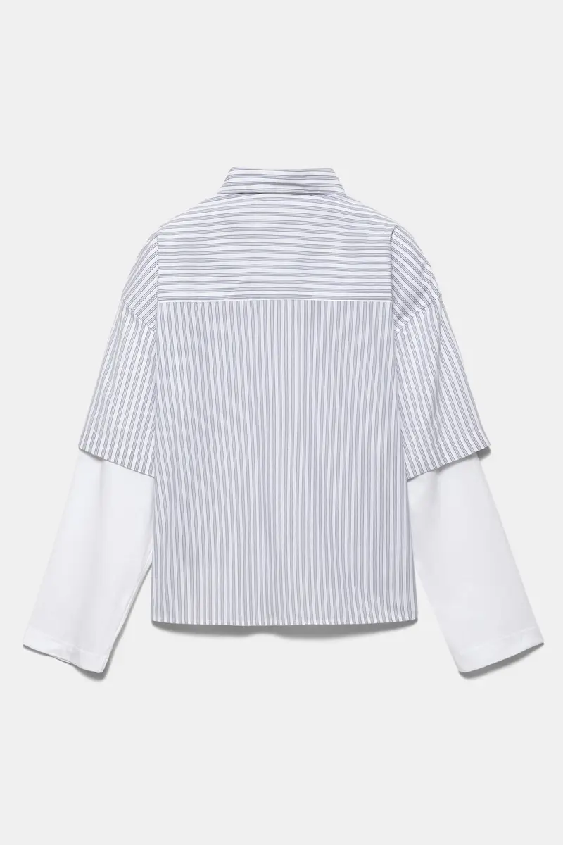 Camicia Doppia Manica Grafica A righe miniatura 3