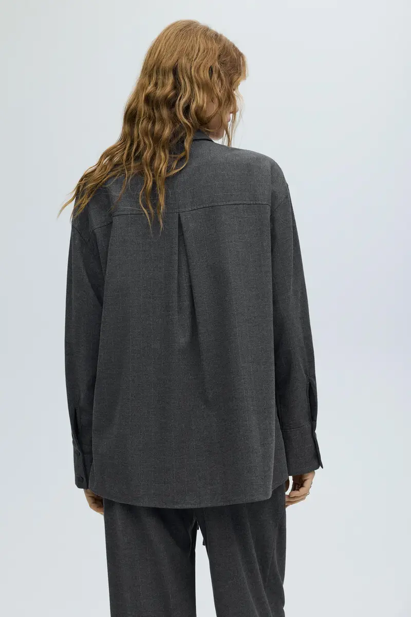 Camicia Gessato Grigio miniatura 2