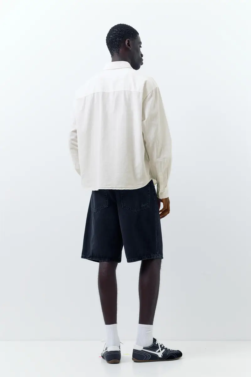 Camicia In Lino Bianco rotto miniatura 2