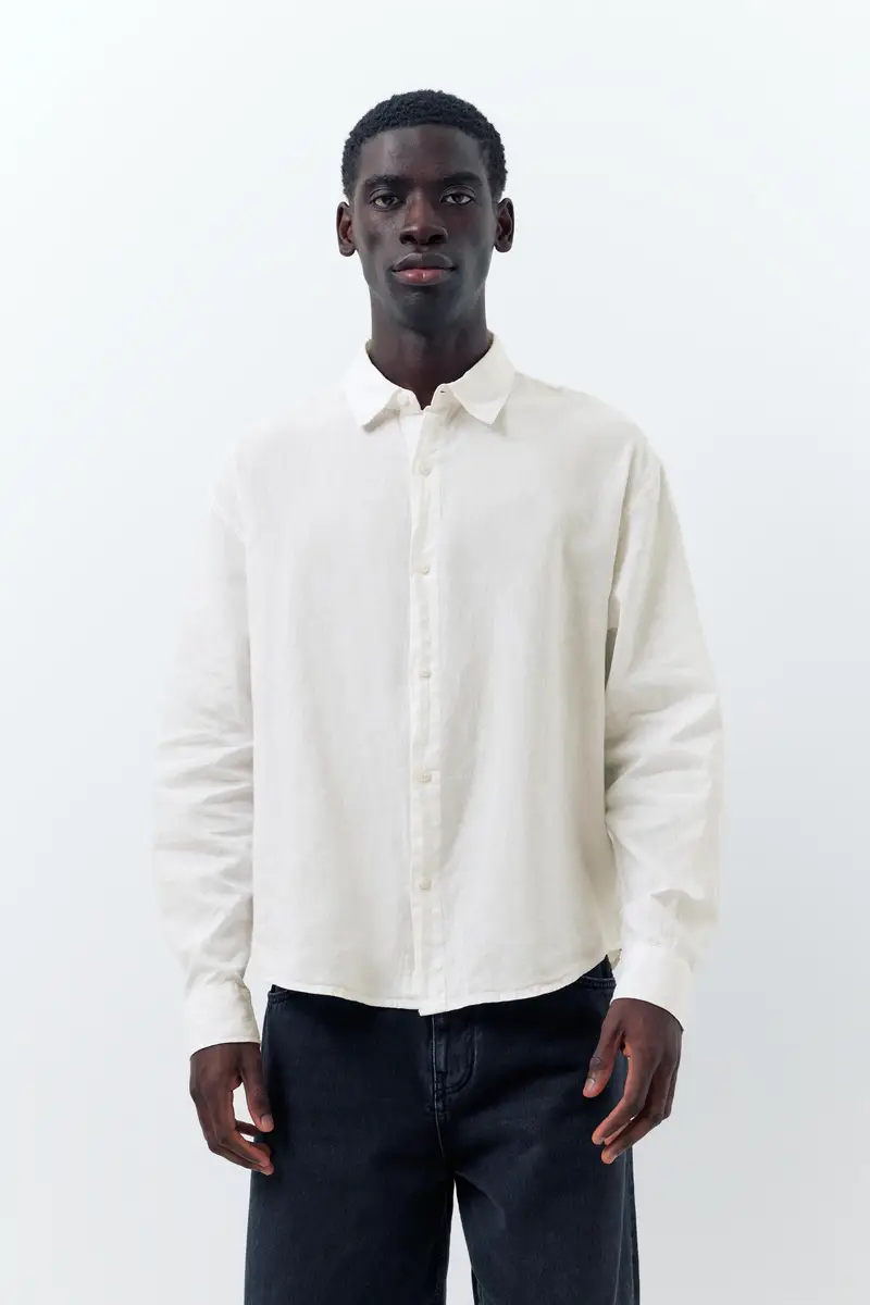 Camicia In Lino Bianco rotto