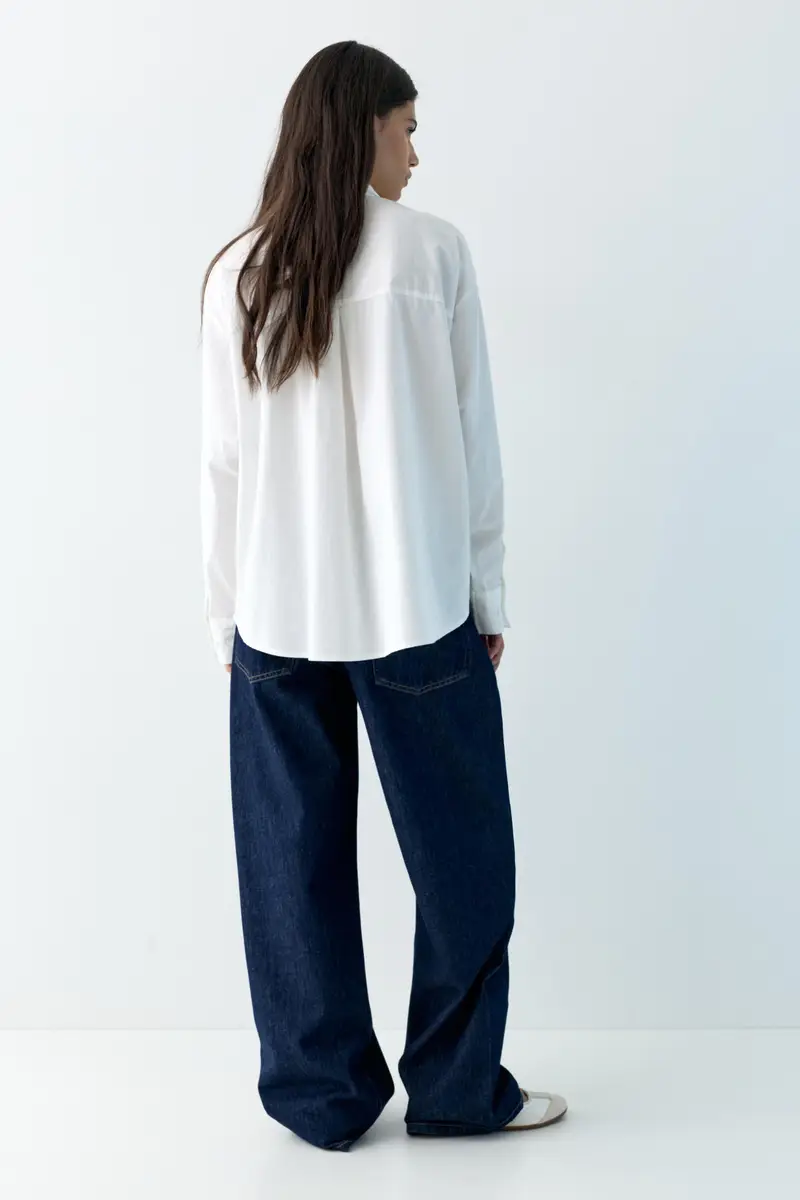 Camicia Popeline Cravatta Bianco miniatura 3